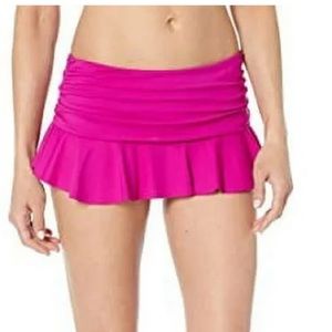 Ralph Lauren PLUMERIA Beach Club Solids Ruffle Skirted Hipster Swim Bottom Sz 10